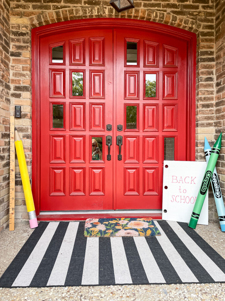 school supplies, giant supplies, giant crayon, giant pencil, giant ruler, giant notebook paper, back to school