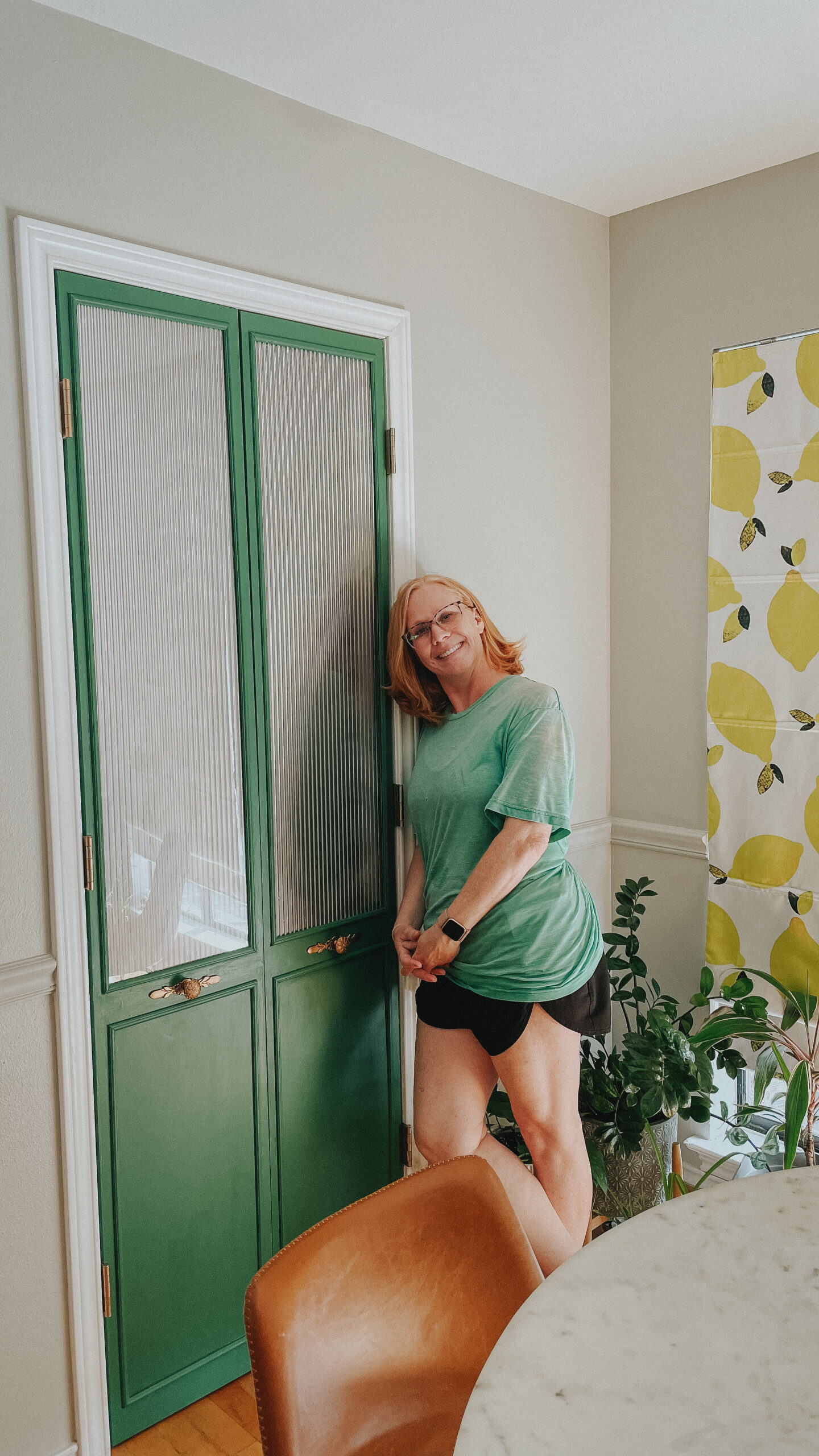 green pantry doors